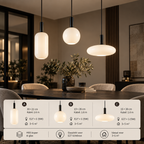 Melkglazen LED Hanglamp Zwart / Goud