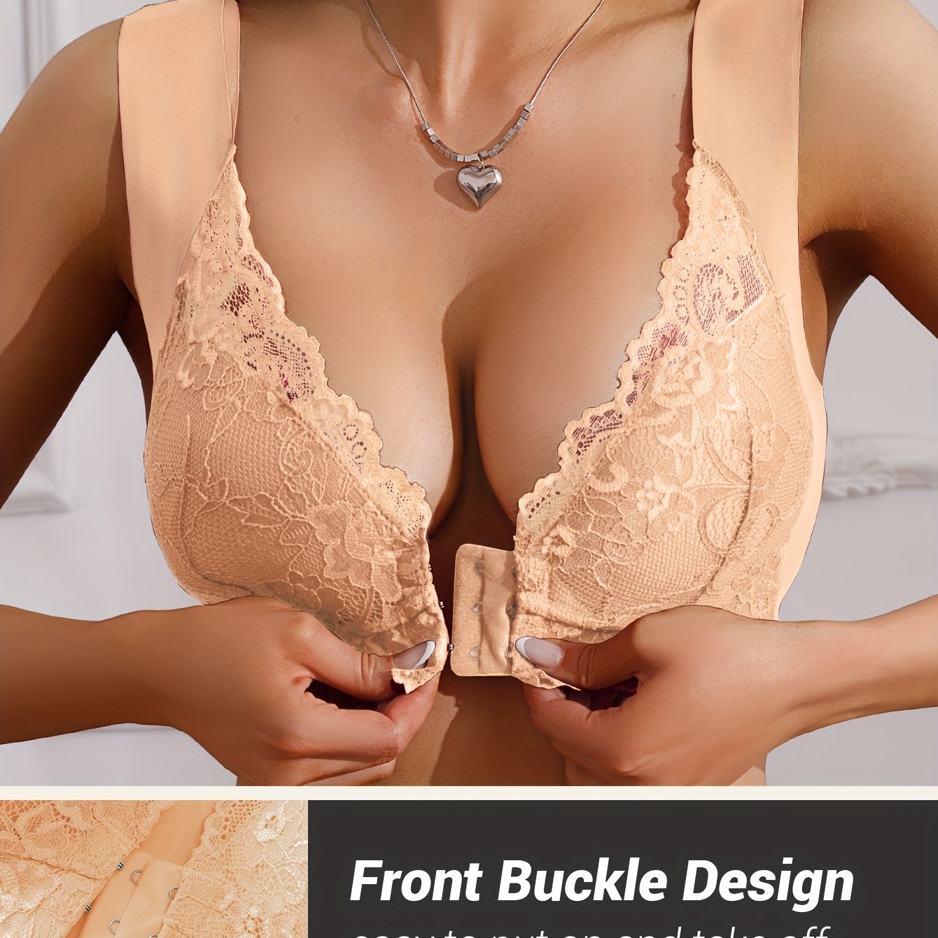 Stijlvolle Lace Front Bh met Goede Ondersteuning