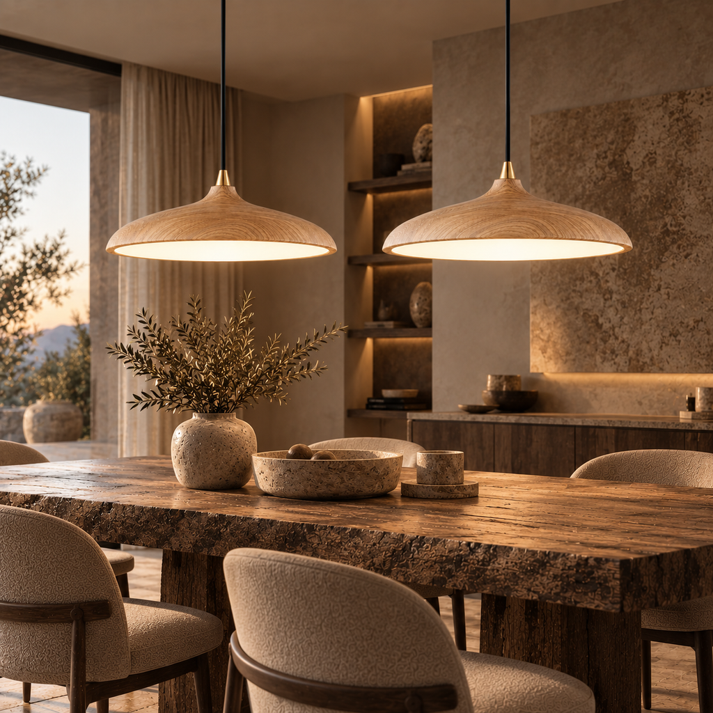 DISC Design Hanglamp Houten afwerking – Moderne LED