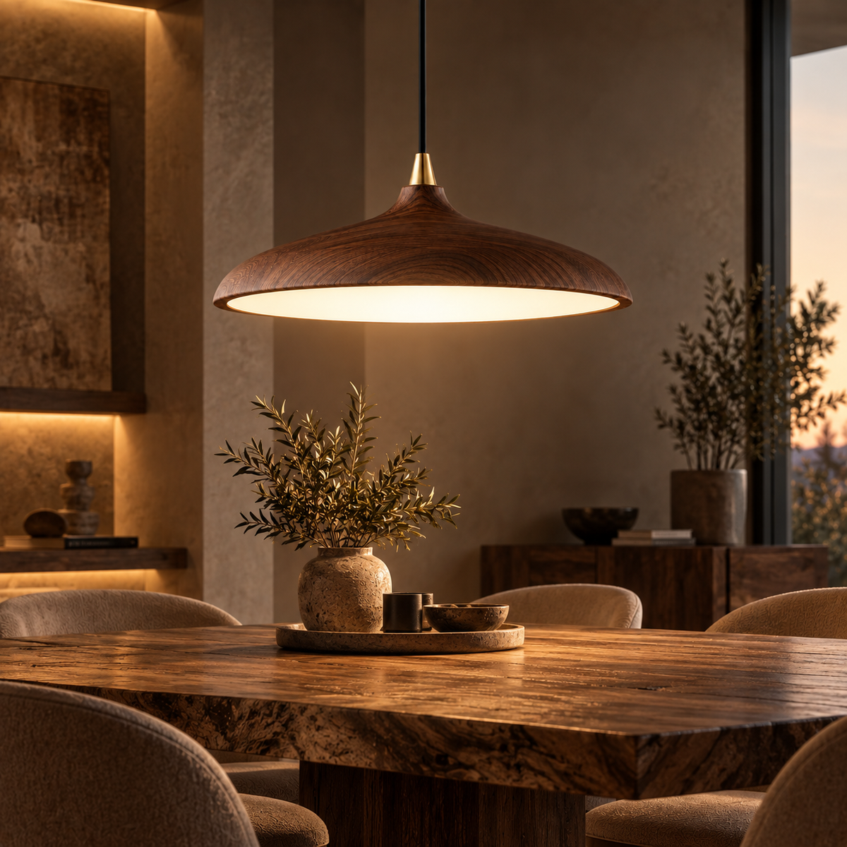 DISC Design Hanglamp Houten afwerking – Moderne LED