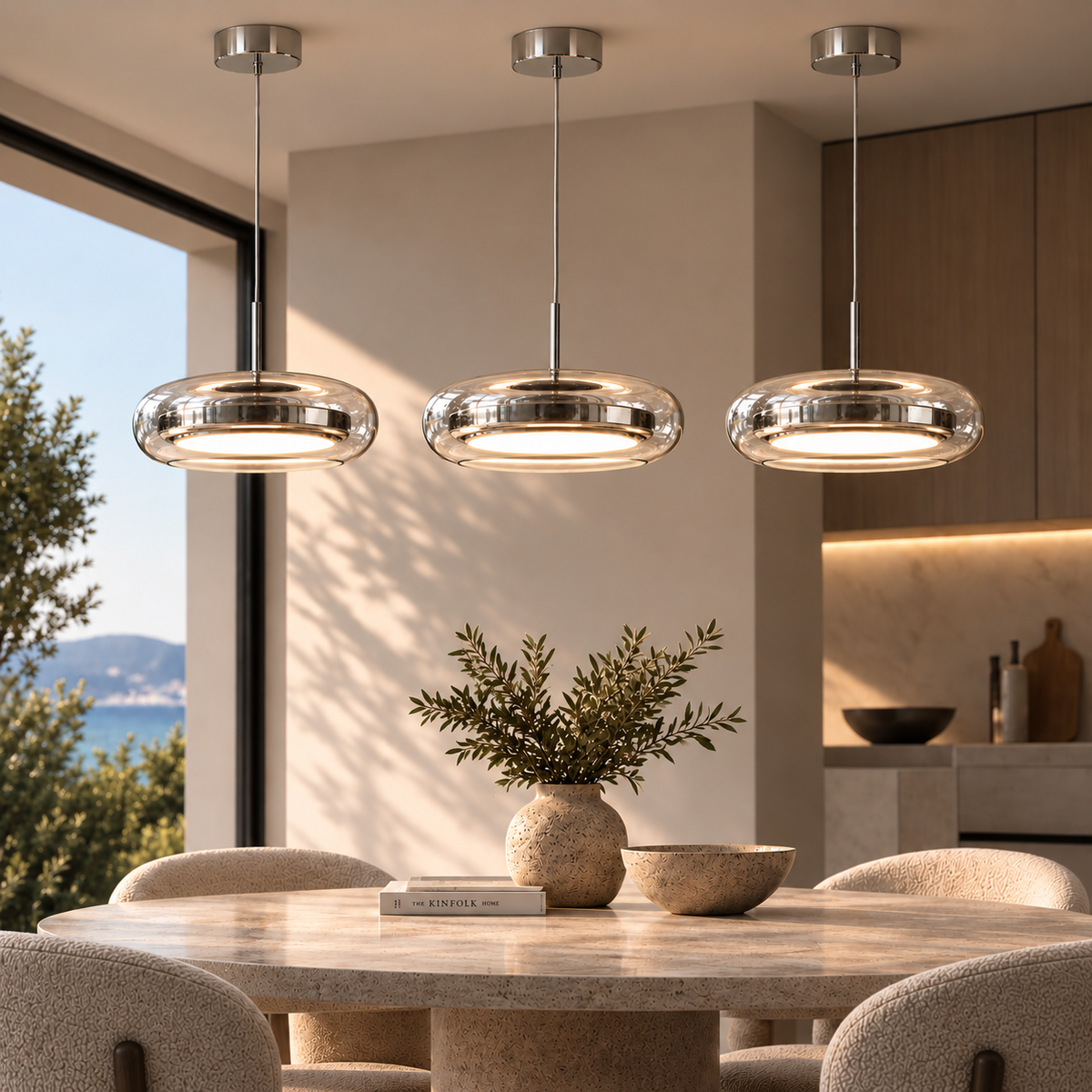 Glazen LED Hanglamp met Rookglas