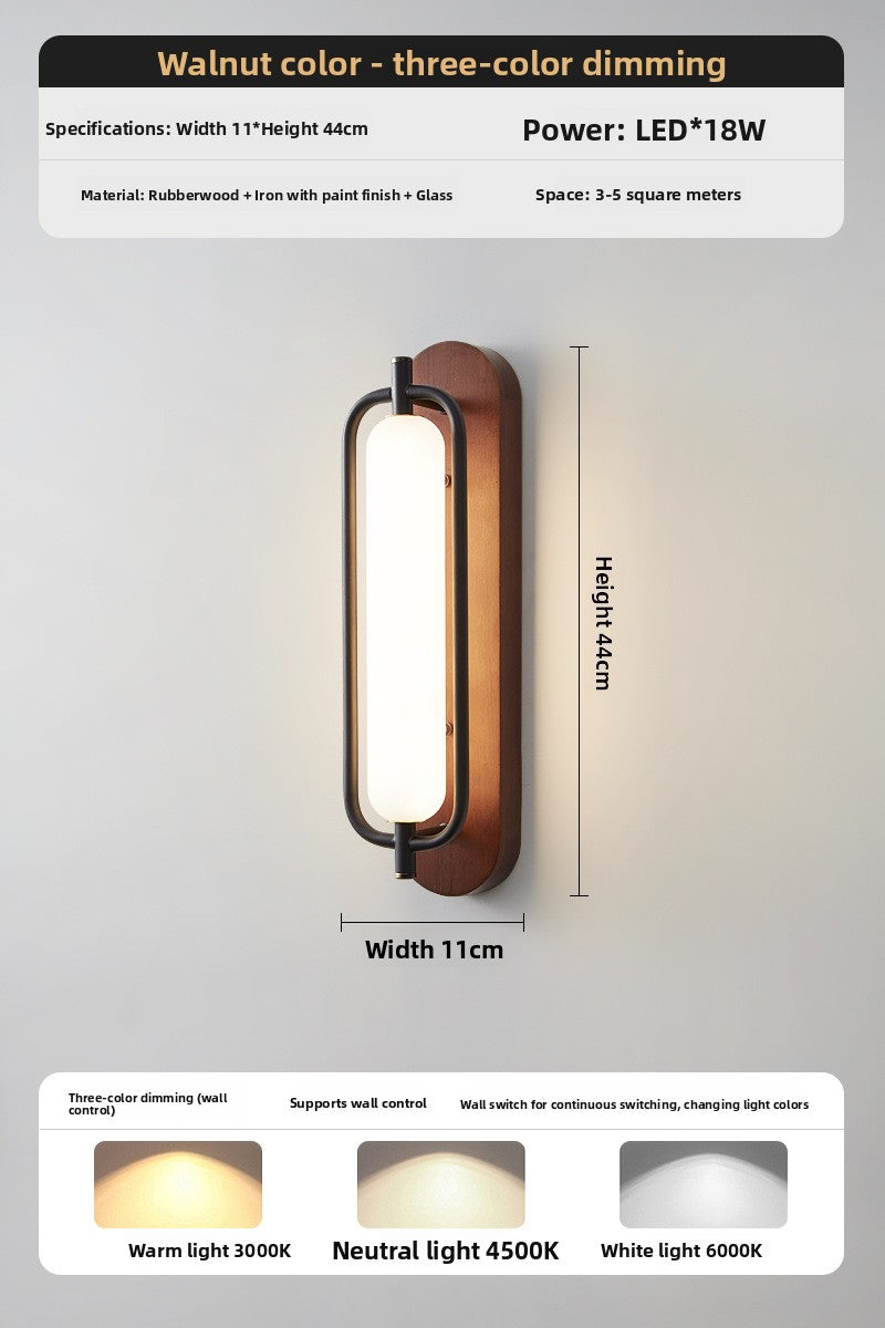 Houten wandlamp met acryl kap – 18W LED