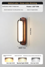 Houten wandlamp met acryl kap – 18W LED