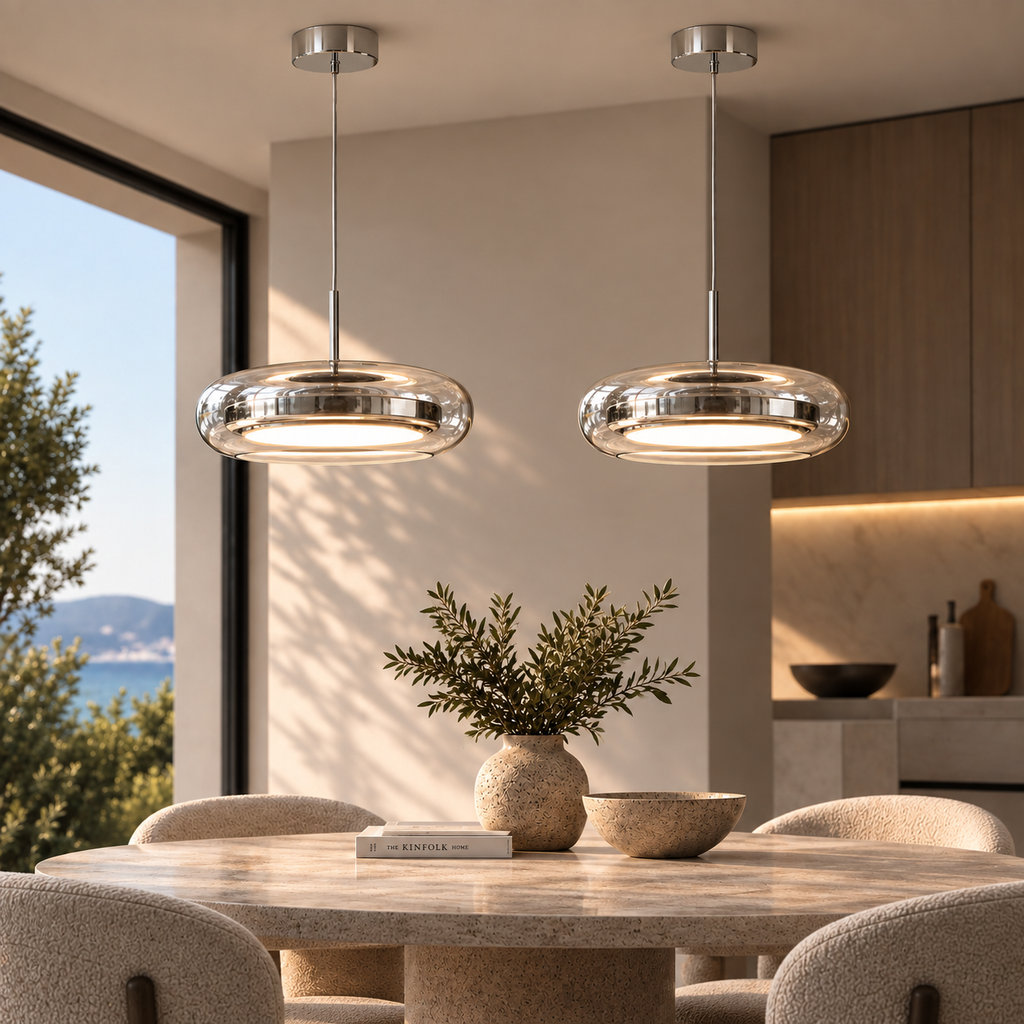 Glazen LED Hanglamp met Rookglas