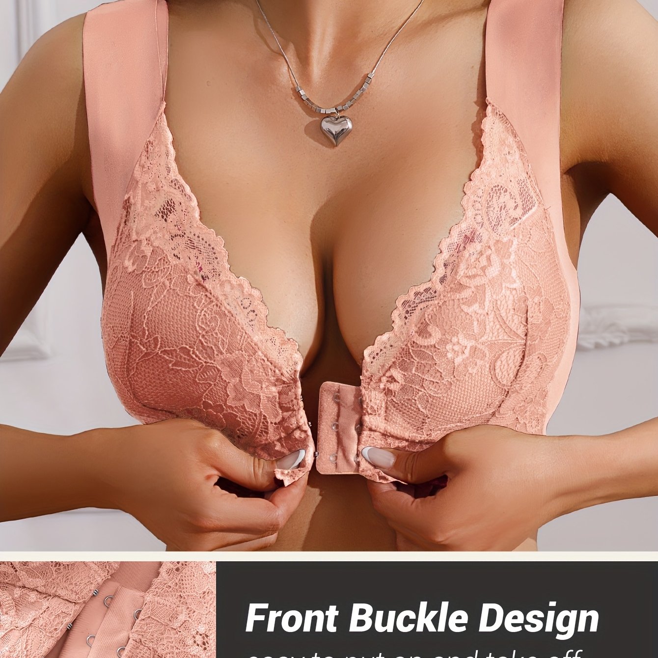 Stijlvolle Lace Front Bh met Goede Ondersteuning