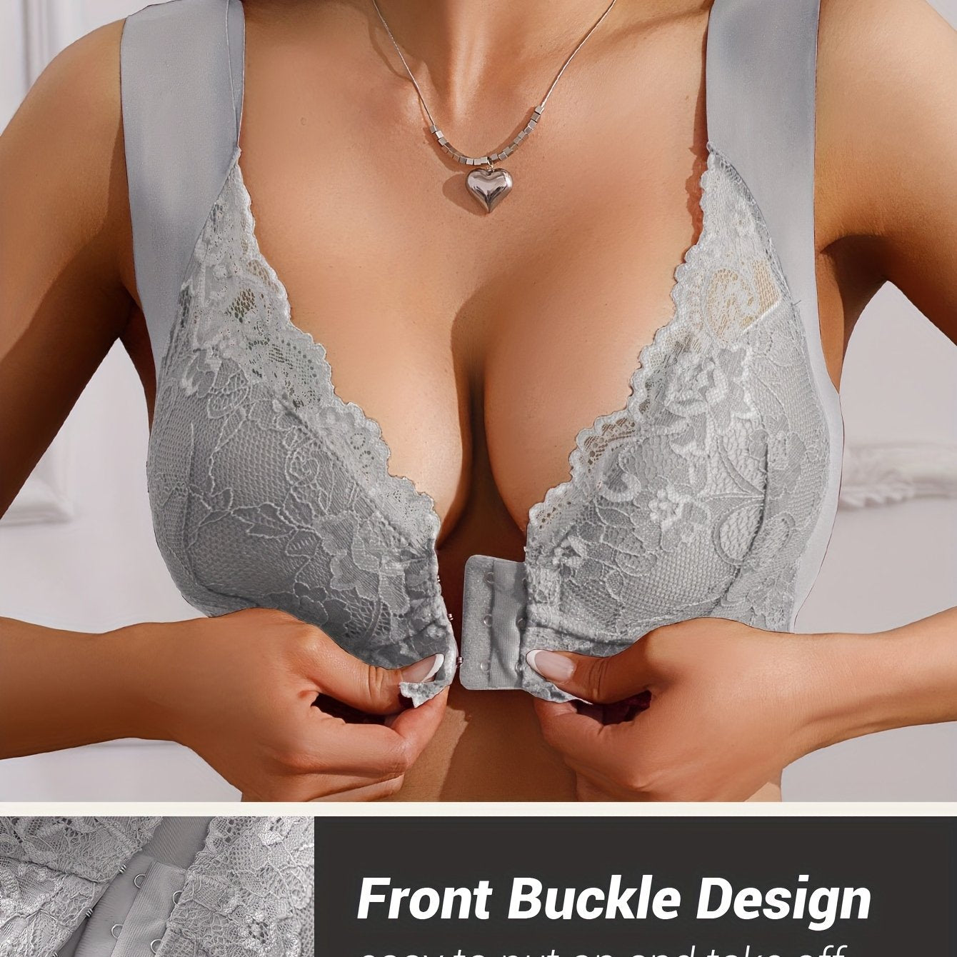 Stijlvolle Lace Front Bh met Goede Ondersteuning