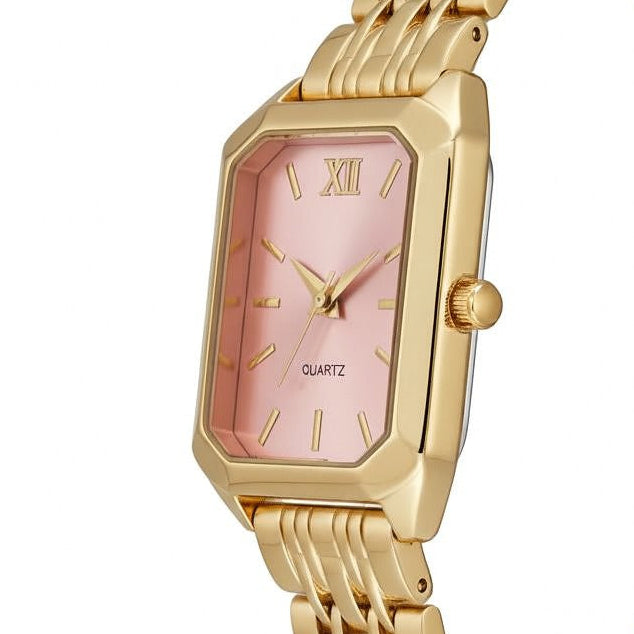 Barlèdome Dames Horloge Goudkleurig - Rechthoekig Quartz Polshorloge 5944