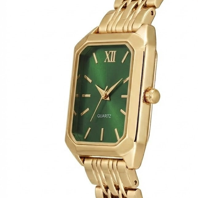 Barlèdome Dames Horloge Goudkleurig - Rechthoekig Quartz Polshorloge 5977