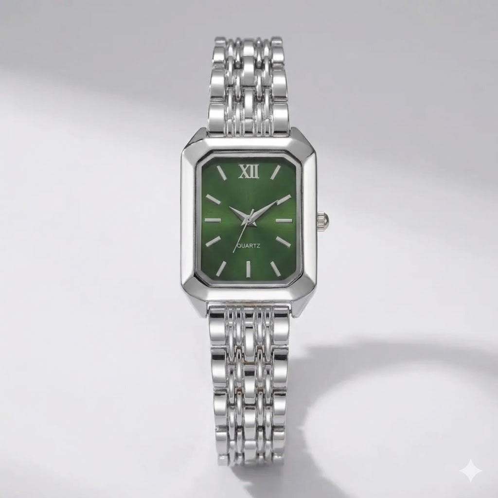 Barlèdome Dames Horloge Zilverkleurig - Rechthoekig Quartz Polshorloge 8175z