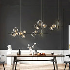 NOSTAGA Glass Circle Pendant Light – LED Chandelier (horizontal)