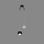 Arc Arm Crystal Pendant Light – Black & Gold