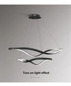 Modern Wavy Ring LED Pendant Light - Circular Designer Chandelier