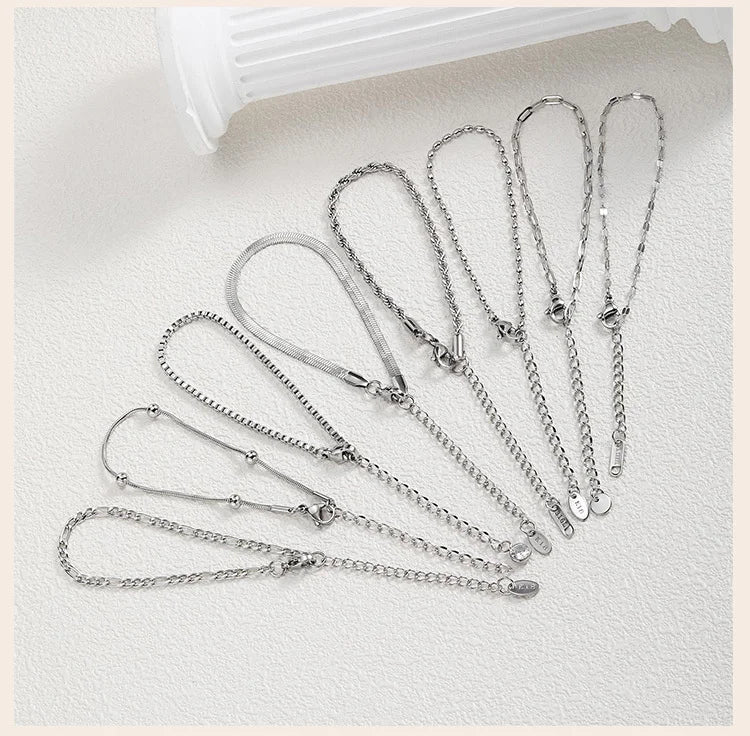 Dunne Herringbone Armband - Zilverkleurig RVS