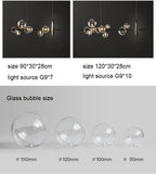 NOSTAGA Glass Circle Pendant Light – LED Chandelier (horizontal)