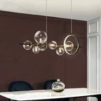 NOSTAGA Glass Circle Pendant Light – LED Chandelier (horizontal)