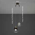 Arc Arm Crystal Pendant Light – Black & Gold