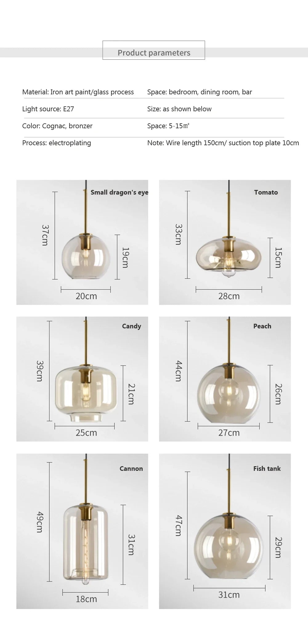 Nordic Loft Glass Stone Pendant Light - Industrial Design