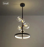 NOSTAGA Glass Circle Pendant Light – LED Chandelier (horizontal)