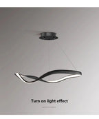 Modern Wavy Ring LED Pendant Light - Circular Designer Chandelier