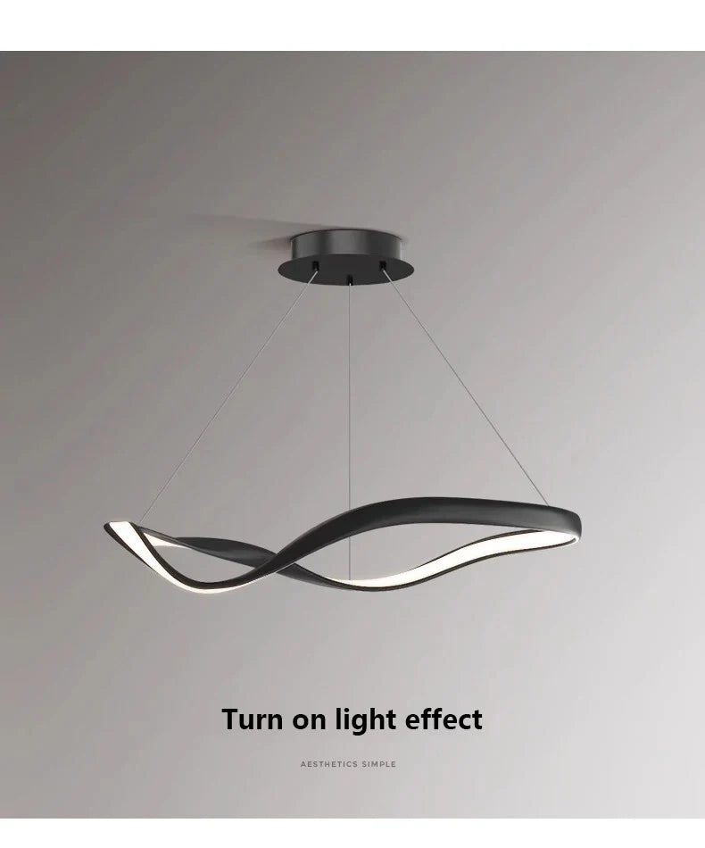 Modern Wavy Ring LED Pendant Light - Circular Designer Chandelier