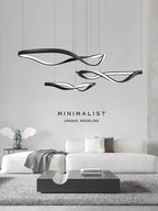 Modern Wavy Ring LED Pendant Light - Circular Designer Chandelier