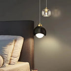 Arc Arm Crystal Pendant Light – Black & Gold