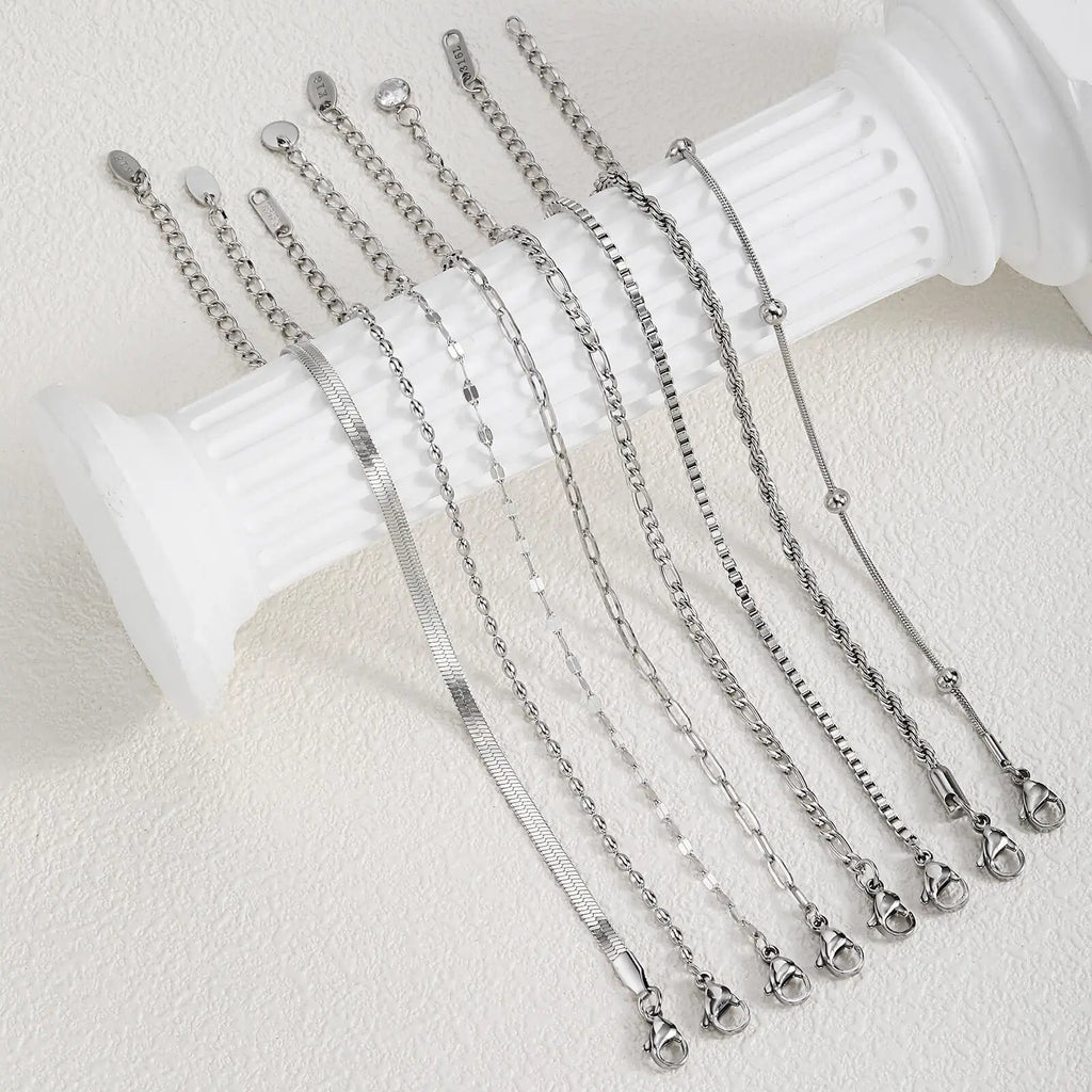 Dunne Herringbone Armband - Zilverkleurig RVS