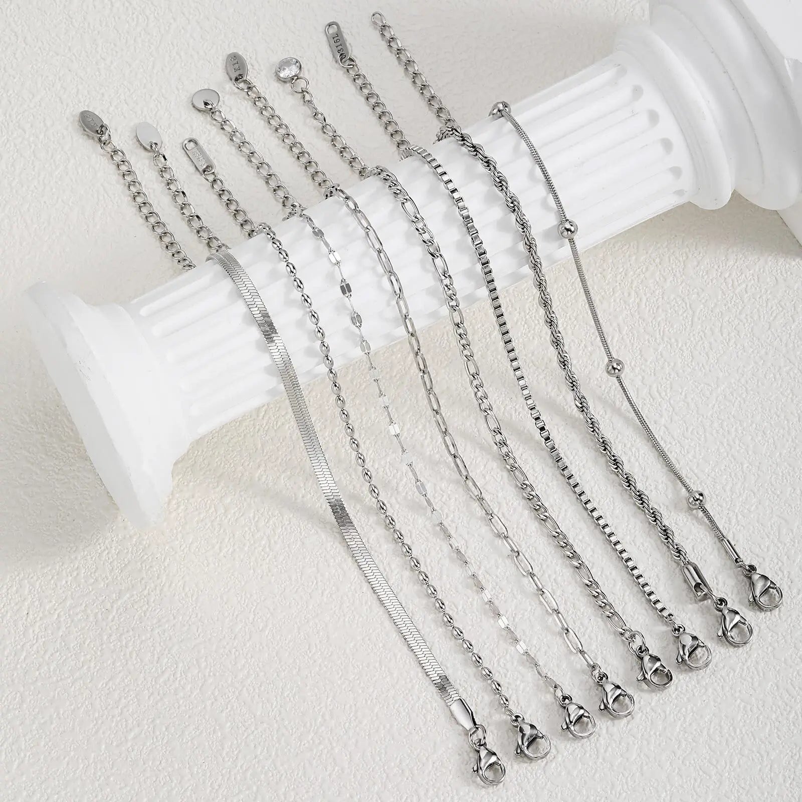 Dunne Herringbone Armband - Zilverkleurig RVS