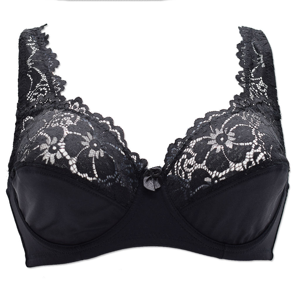 Sexy Plus Size Bh – Kant & Bloemen, Ongevoerd met Beugel