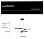 Modern Wavy Ring LED Pendant Light - Circular Designer Chandelier