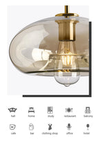 Nordic Loft Glass Stone Pendant Light - Industrial Design