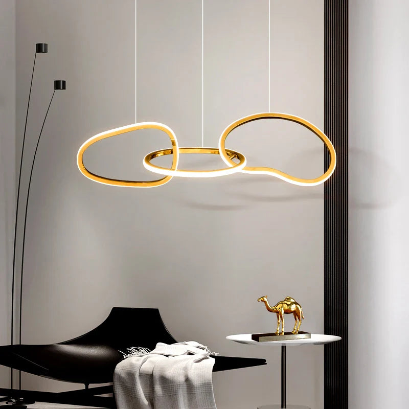 AURELIUS - Gold Ring Dining Room Pendant Light - Modern LED