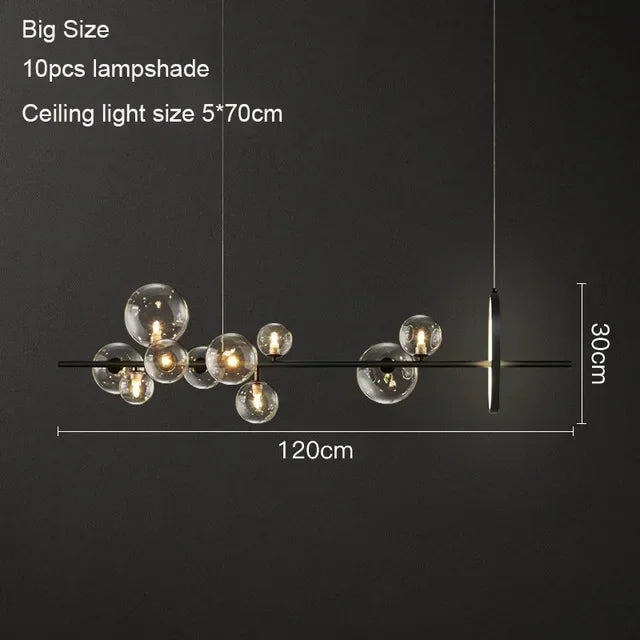 NOSTAGA Glass Circle Pendant Light – LED Chandelier (horizontal)