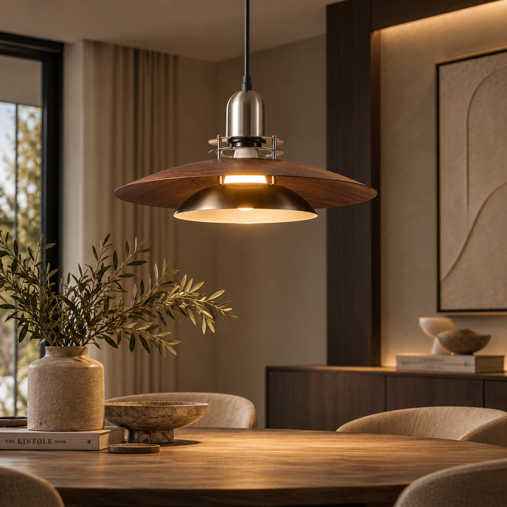 UFO-hanglamp van ijzer met driekleurige dimfunctie