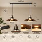 UFO-hanglamp van ijzer met driekleurige dimfunctie