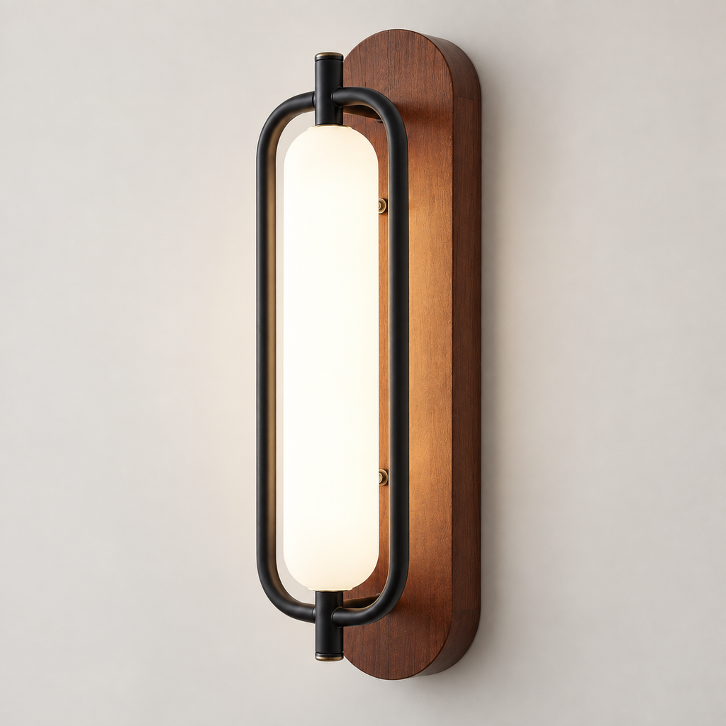 Houten wandlamp met acryl kap – 18W LED