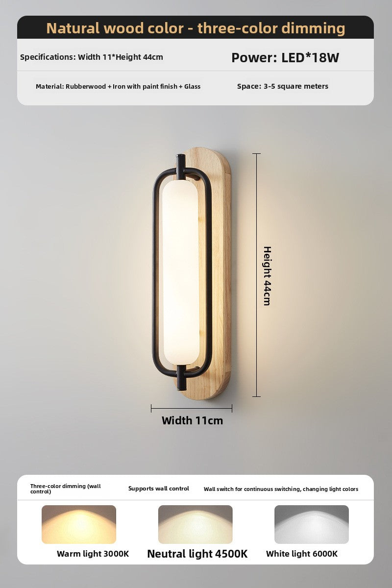 Houten wandlamp met acryl kap – 18W LED