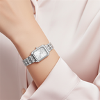 Barlèdome Dames Horloge Zilverkleurig - Rechthoekig Quartz Polshorloge 8674z