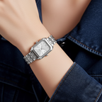 Barlèdome Dames Horloge Zilverkleurig - Rechthoekig Quartz Polshorloge 8674z