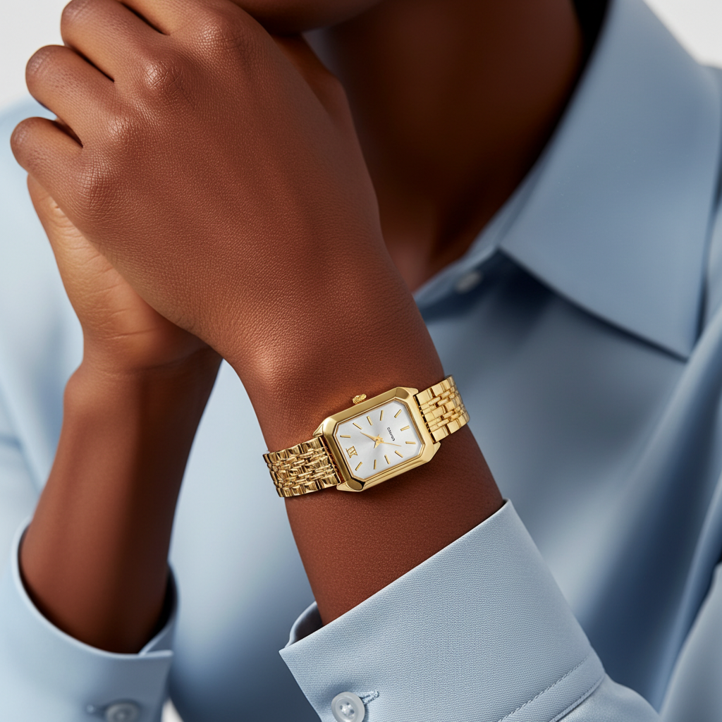 Barlèdome Dames Horloge Goudkleurig - Rechthoekig Quartz Polshorloge 5979