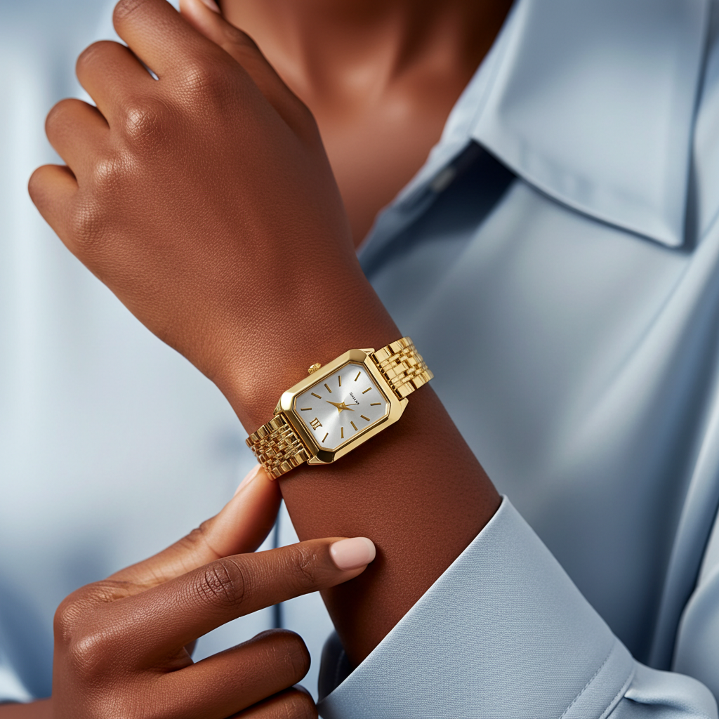 Barlèdome Dames Horloge Goudkleurig - Rechthoekig Quartz Polshorloge 5979