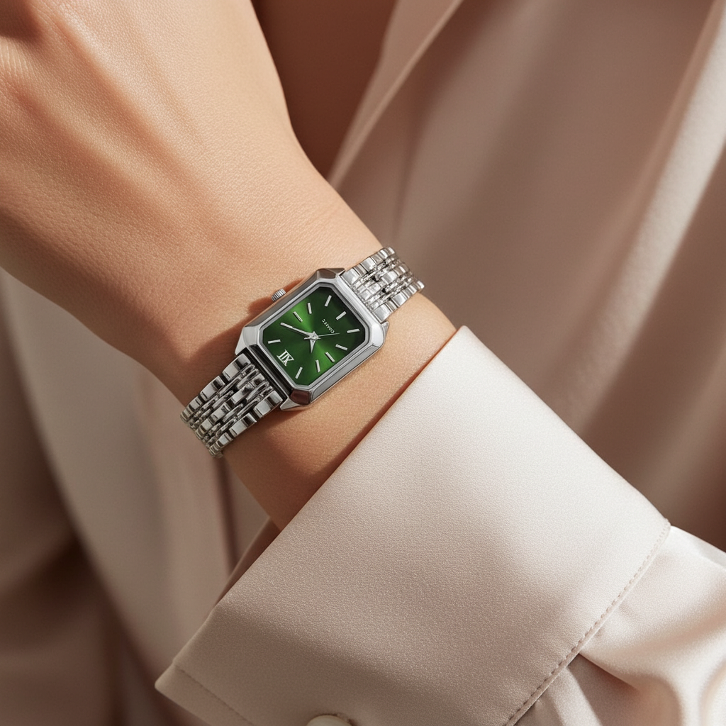 Barlèdome Dames Horloge Zilverkleurig - Rechthoekig Quartz Polshorloge 8175z