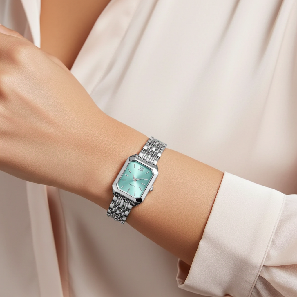 Barlèdome Dames Horloge Zilverkleurig - Rechthoekig Quartz Polshorloge 5654z