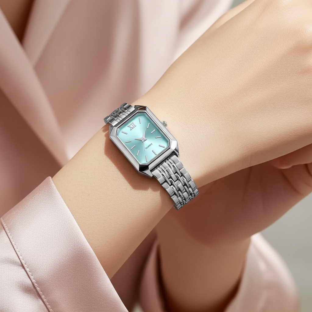 Barlèdome Dames Horloge Zilverkleurig - Rechthoekig Quartz Polshorloge 5654z