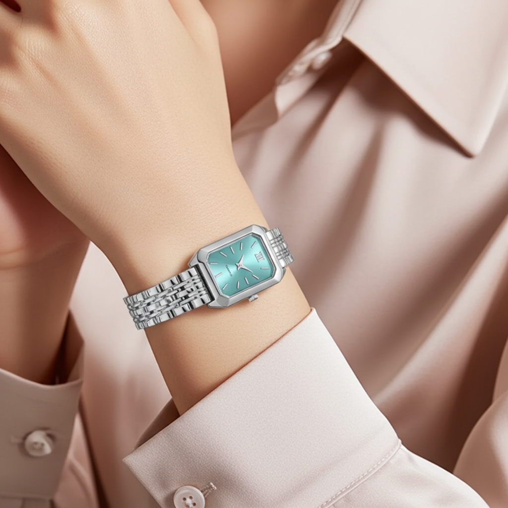 Barlèdome Dames Horloge Zilverkleurig - Rechthoekig Quartz Polshorloge 5654z