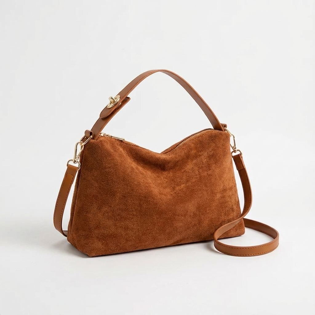 Crossbody Handtas - Imitatiesuède Pillow Schoudertas met Rits