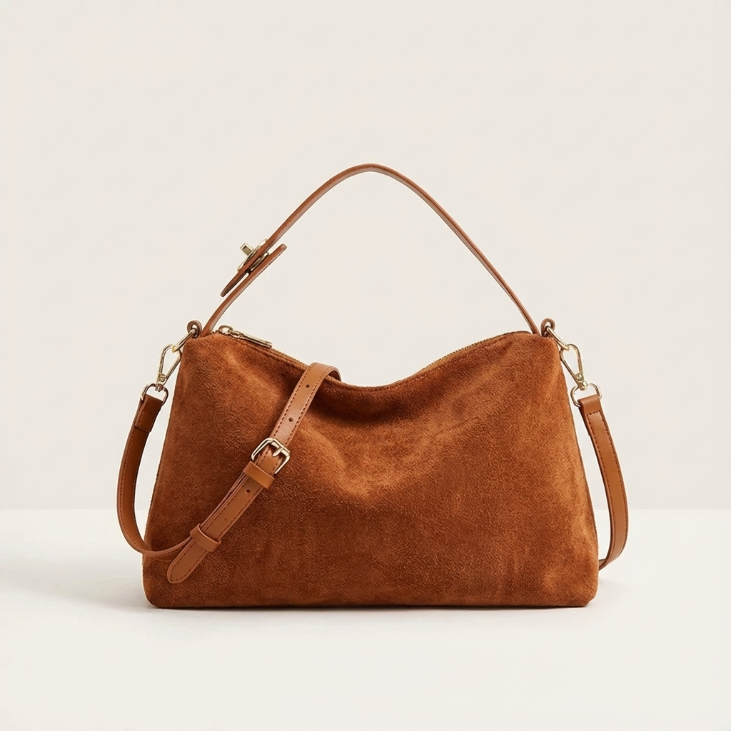 Crossbody Handtas - Imitatiesuède Pillow Schoudertas met Rits