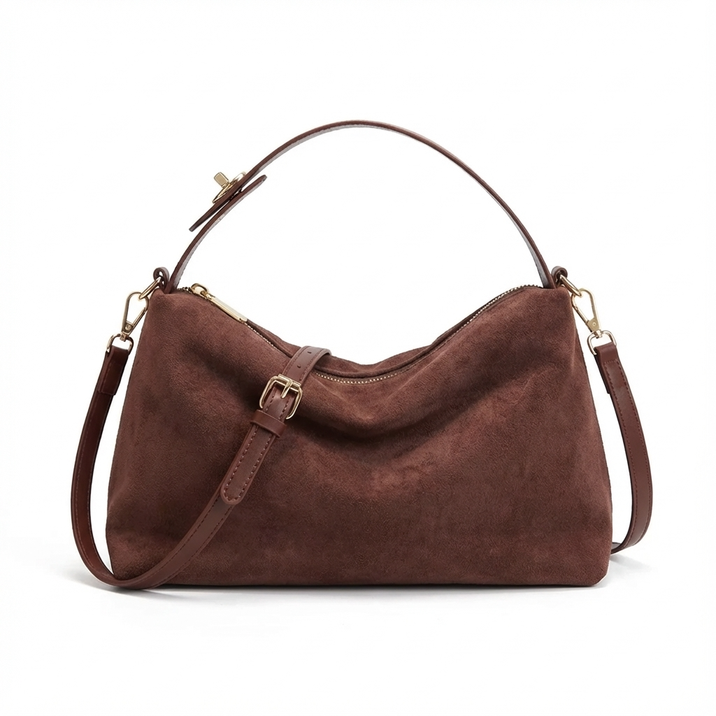 Crossbody Handtas - Imitatiesuède Pillow Schoudertas met Rits