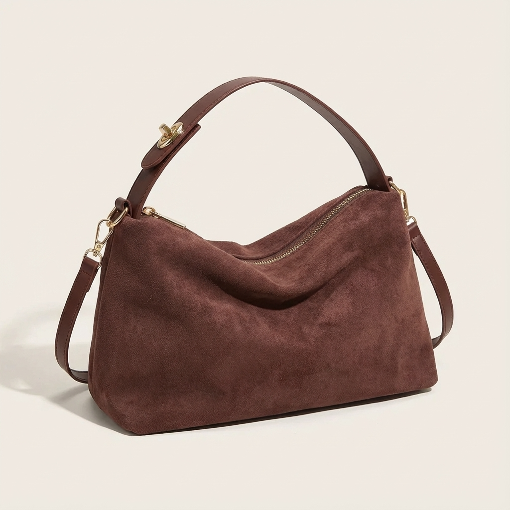 Crossbody Handtas - Imitatiesuède Pillow Schoudertas met Rits