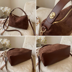 Crossbody Handtas - Imitatiesuède Pillow Schoudertas met Rits